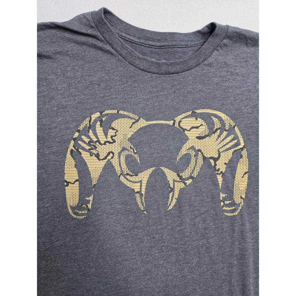 KUIU T-Shirt Men's Medium Charcoal Gray Camo Big Ram Logo Cotton Everyday Wear - Picture 3 of 7